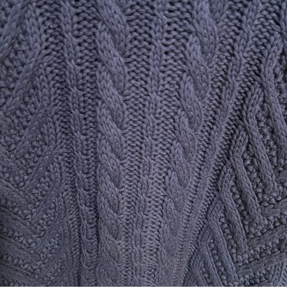 Lands’ End Navy Blue Drifter Cable Knit Turtleneck Sweater.‎ Size XL. NWT. - Picture 7 of 10